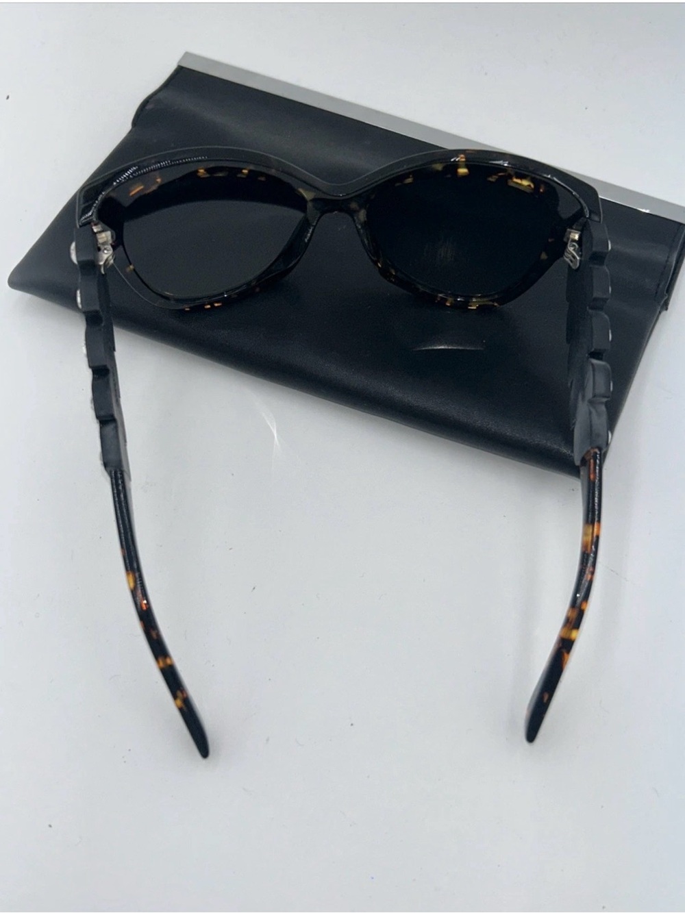 Fendi Special Edition Sunnies FF0139S N6DHD Havana Spotted Crystals Black & Case - Picture 10 of 13
